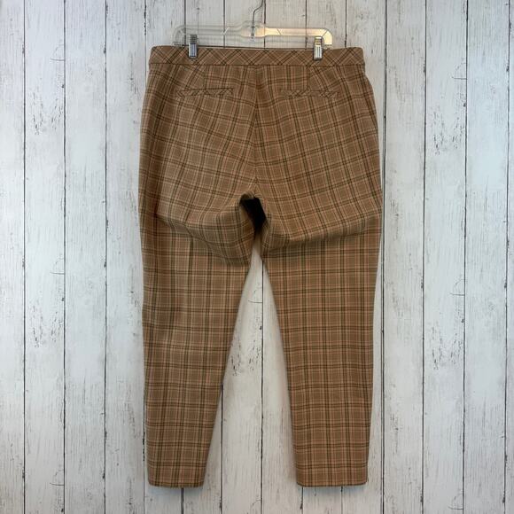 NWT J. Jill Premium Camel Plaid Bi-Stretch Straight Crop Pants Plus Size 16 - Picture 8 of 16